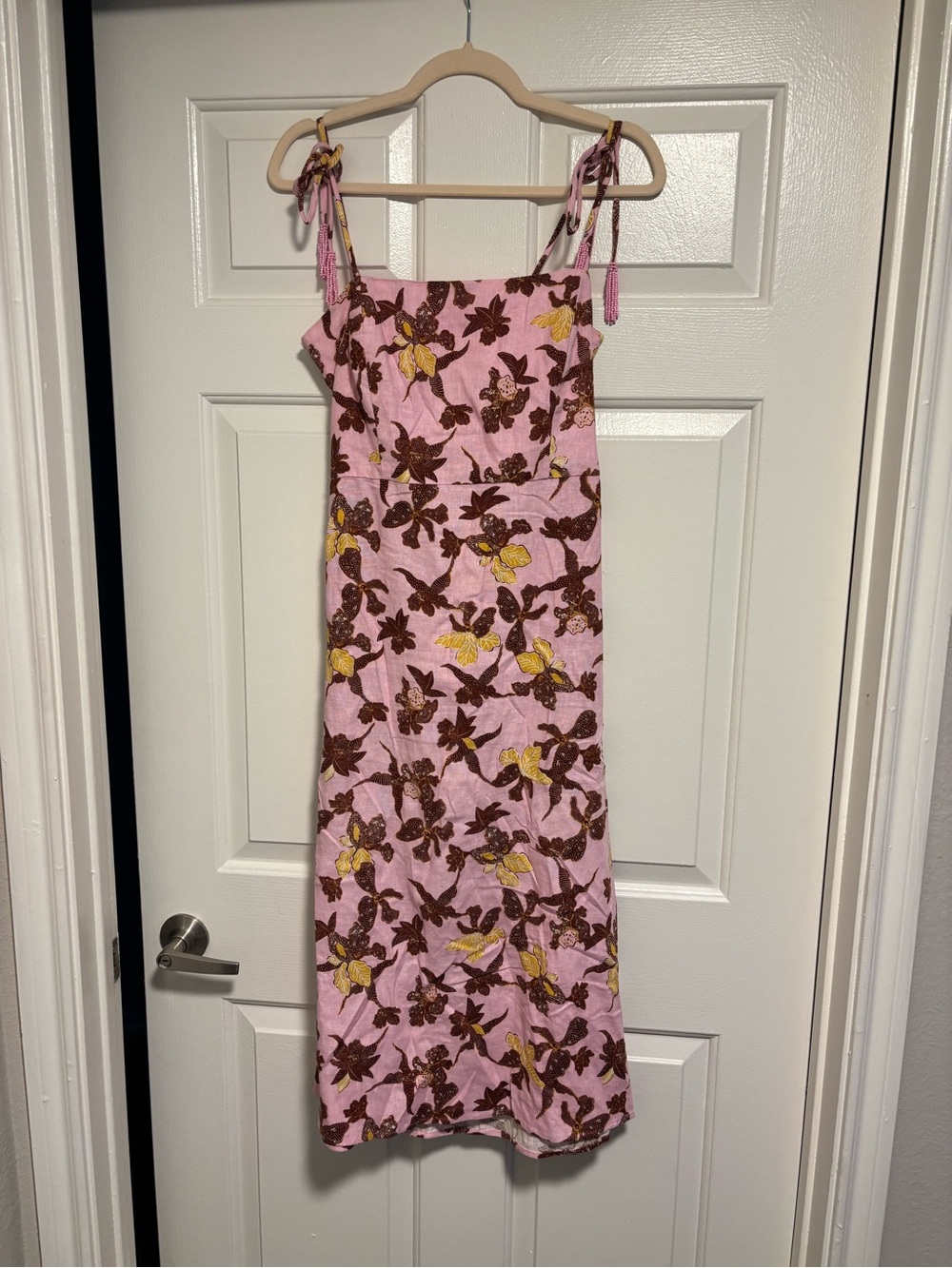 House of Harlow 1960 Pink Floral Tie-Strap Dress
